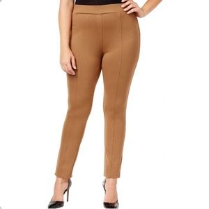 Style & Co Plus Size Beige Seamed Front Ponte Stretch Leggings